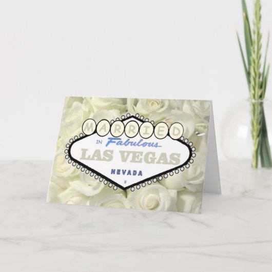Mini Baby-Rose VERHEIRATET in Las Vegas Card Karte (Vorderseite)