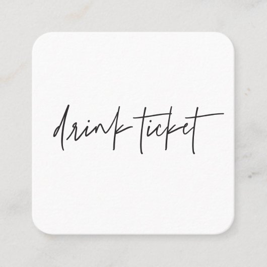 Mini Bar Free Drink Ticket Hochzeitskarte Token (Vorderseite)