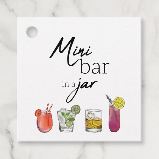 Mini-Bar in Jar-Tags Geschenkanhänger (Vorderseite)