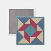 Mini Barn Quilt Americana Pinwheel Magnet (Vorderseite/Rückseite)