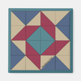 Mini Barn Quilt Americana Pinwheel Magnet