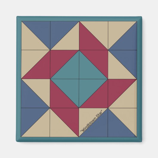 Mini Barn Quilt Americana Pinwheel Magnet (Vorne)