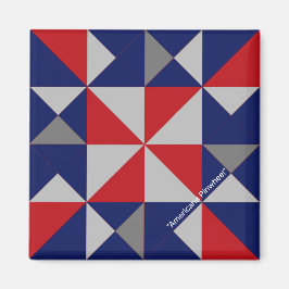 Mini Barn Quilt Americana Pinwheel Magnet