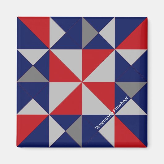 Mini Barn Quilt Americana Pinwheel Magnet (Vorne)