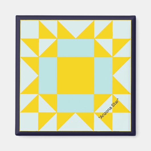 Mini Barn Quilt Arizona Star Magnet (Vorne)