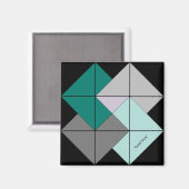 Mini Barn Quilt Card Trick Magnet (Vorderseite/Rückseite)