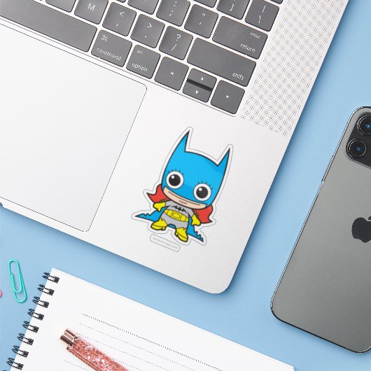 Mini Batgirl Aufkleber (Laptop mit iPhone)