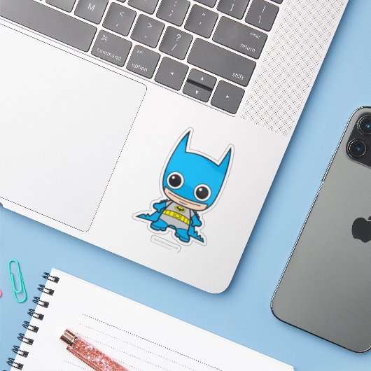 Mini Batman Aufkleber (Laptop mit iPhone)