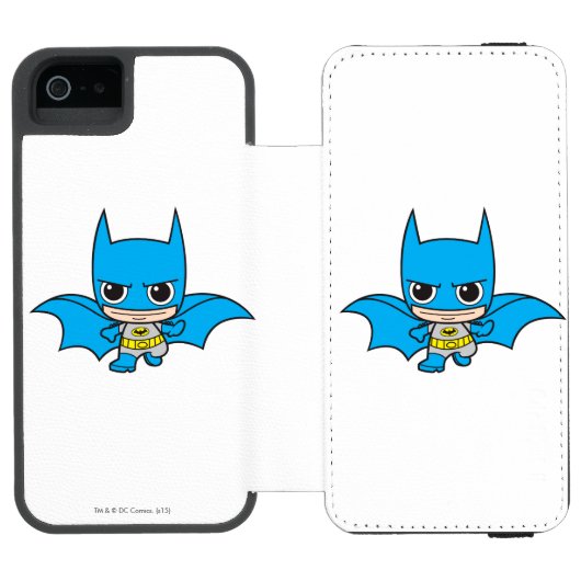 Mini Batman Running Incipio iPhone Geldbeutel-Hülle (Folio Geöffnet)