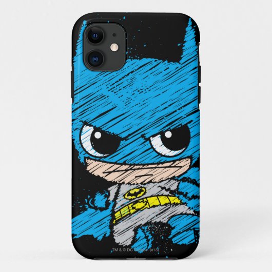 Mini Batman Sketch Case-Mate iPhone Hülle (Rückseite)
