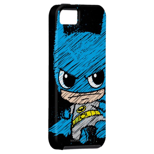 Mini Batman Sketch Case-Mate iPhone Hülle (Rückseite/rechts)