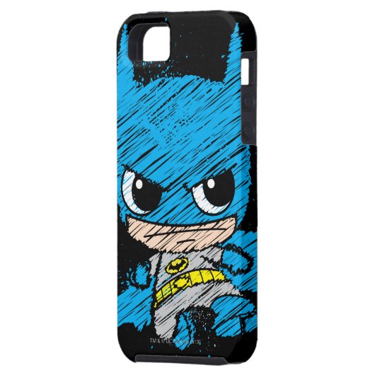 Mini Batman Sketch Case-Mate iPhone Hülle (Rückseite Links)