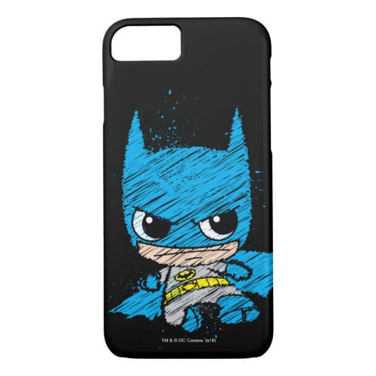 Mini Batman Sketch Case-Mate iPhone Hülle (Rückseite)
