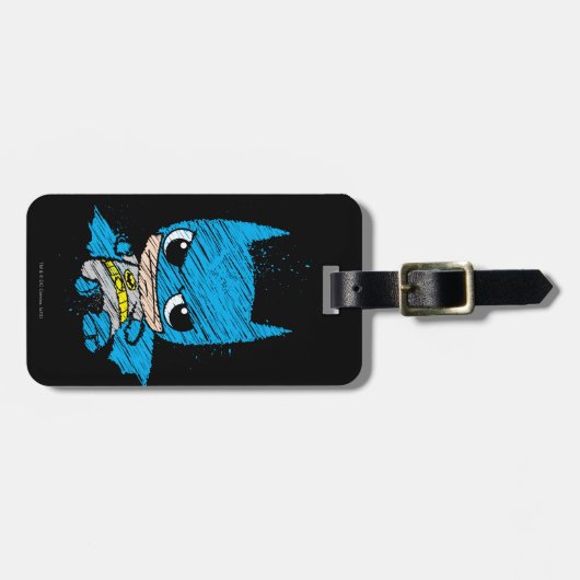 Mini Batman Sketch Gepäckanhänger (Vorderseite horizontal)