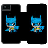 Mini Batman Sketch Incipio iPhone Geldbeutel-Hülle (Folio Geöffnet)