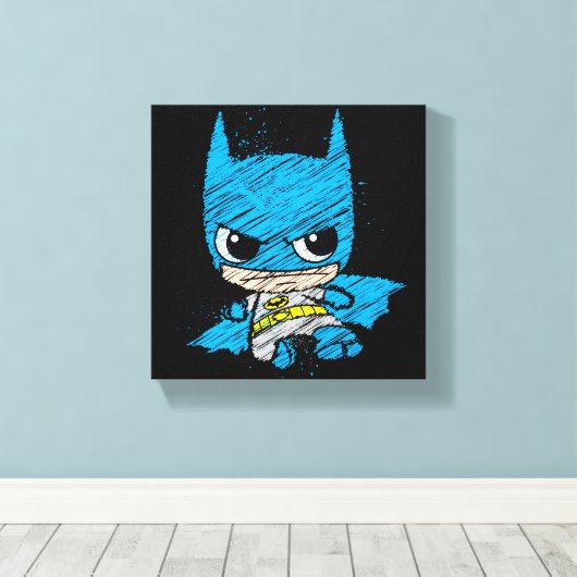 Mini Batman Sketch Leinwanddruck (Insitu (Holzboden))