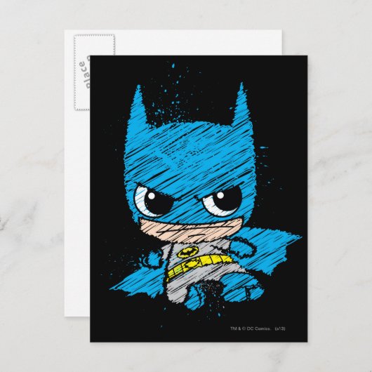 Mini Batman Sketch Postkarte (Vorne/Hinten)