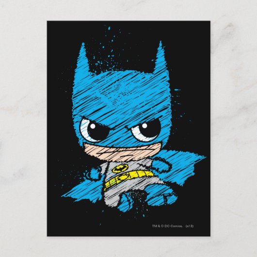 Mini Batman Sketch Postkarte (Vorderseite)