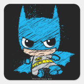 Mini Batman Sketch Quadratischer Aufkleber (Vorderseite)