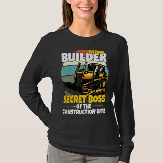 Mini-Bauleiter für Kinder mit Bagger T-Shirt (Vorderseite)