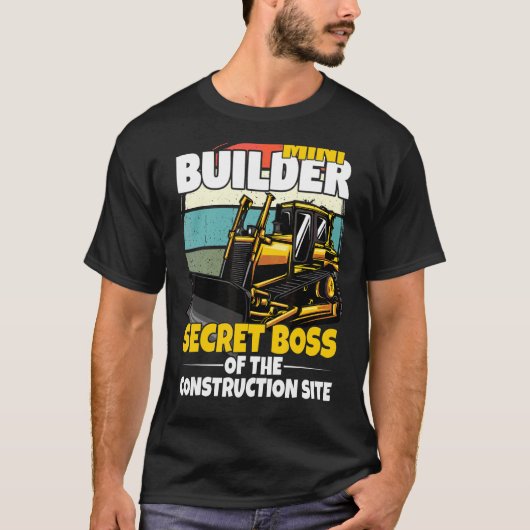 Mini-Bauleiter für Kinder mit Bagger T-Shirt (Vorderseite)