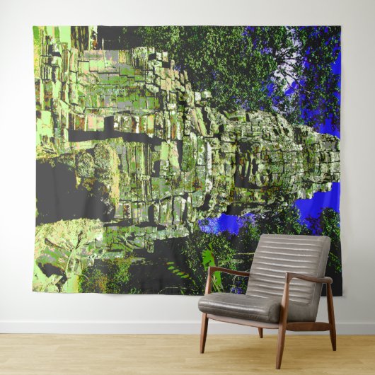 Mini Bayon [Redux] ... Siem Reap, Kambodscha Wandteppich (Beispiel (Horizontal))