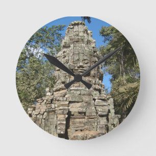 Mini Bayon ... Ta Prohm, Siem Reap, Kambodscha Runde Wanduhr