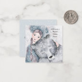 MINI Bear Snow Princess Bleak Midwinter Holiday Mitteilungskarte (Vorderseite/Rückseite Beispiel)