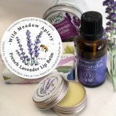 Mini BeesWachs Lip Balm Container Lid Label Lavend Runder Aufkleber