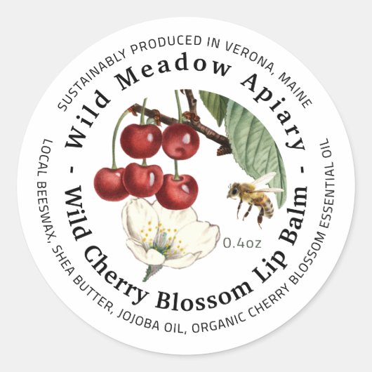 Mini Beeswax Lip Balm Container Lid Label Runder Aufkleber (Vorderseite)