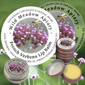 Mini Beeswax Lip Balm Lid Label French Verbena