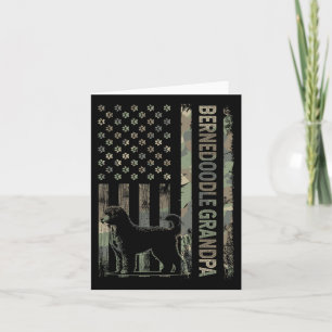 Mini Bernedoodle Grandpa Camouflage Usa Flaggentag Karte