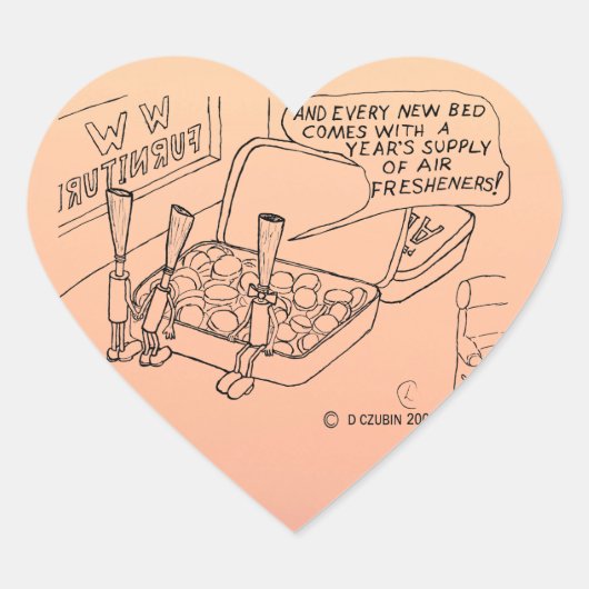 Mini-Bettzeug Herz-Aufkleber (Vorderseite)