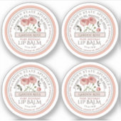 Mini-Bienenwachs-Lippe Balsam-Leder-Etikett Rosa G Aufkleber (Vorderseite)