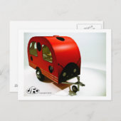 Mini Bike Camper Ladybug Art Postkarte (Vorne/Hinten)