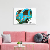 Mini Bike Camper Stretched Canvas Print Leinwanddruck (Insitu (Wohnzimmer))