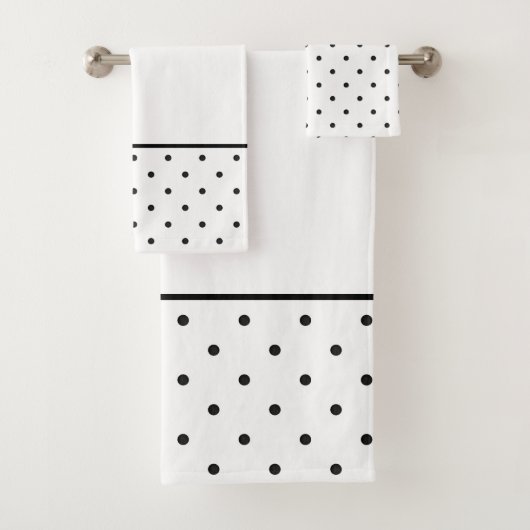 Mini Black Acrylic Polka Dots Badhandtuch Set (Insitu)