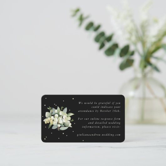 Mini Black Snowberry+Eucalyptus Online UAWG Begleitkarte (Stehend Vorderseite)