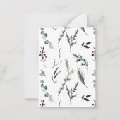 Mini Black Winter Botanisches Foto Frohe Weihnacht Mitteilungskarte (Rückseite)