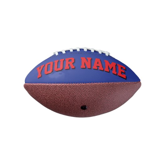 Mini BLAU UND RED Personalisiert Football (Gedreht 270)
