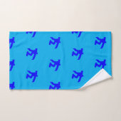 Mini Blaue Laufende Männer Blau Badhandtuch Set (Handtuch)