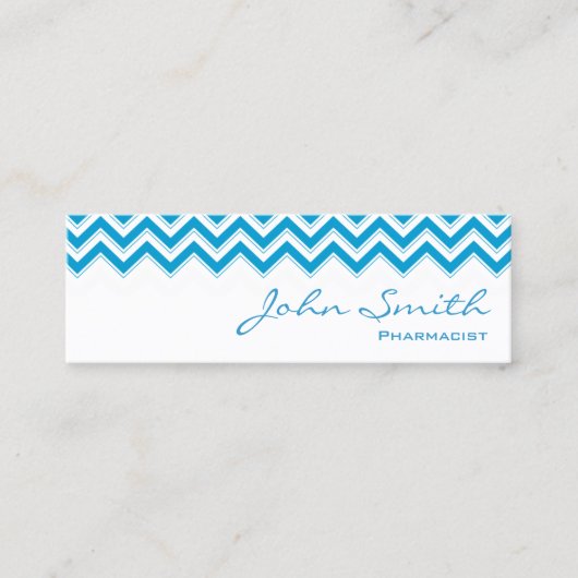 Mini blaue Zickzack-Apotheker-Visitenkarte Visitenkarte (Vorderseite)