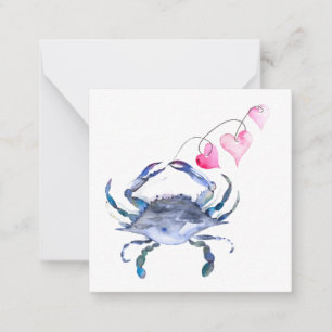 Mini Blue Crabs Valentinstag Cards Mitteilungskarte