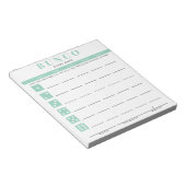 Mini Blue und White Bunco Score Card Notizblock (angewinkelt)