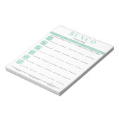 Mini Blue und White Bunco Score Card Notizblock (Rotiert)