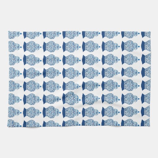 Mini Blue und White Ginger Jars Geschirrtuch (Horizontal)