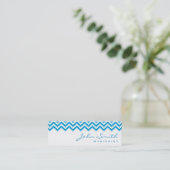 Mini Blue Zigzag Hygienist Business Card Mini Visitenkarte (Stehend Vorderseite)