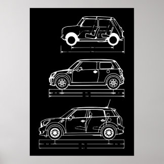 Mini - Blueprint-Plakat Poster
