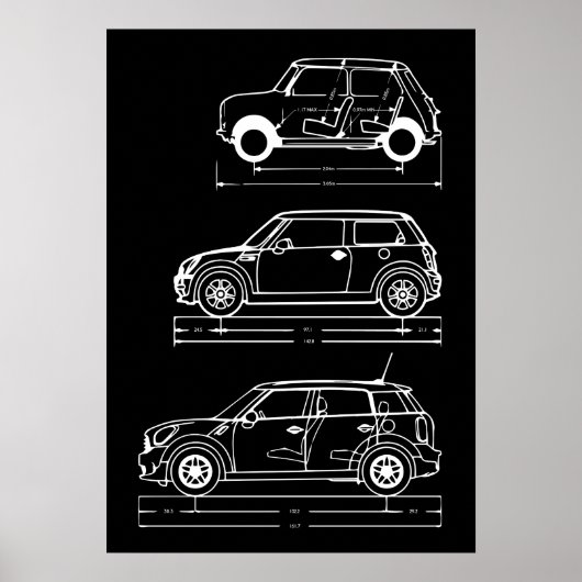 Mini - Blueprint-Plakat Poster (Vorne)