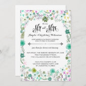 Mini-Blume Empfang nur Post Hochzeit Einladung (Vorne/Hinten)